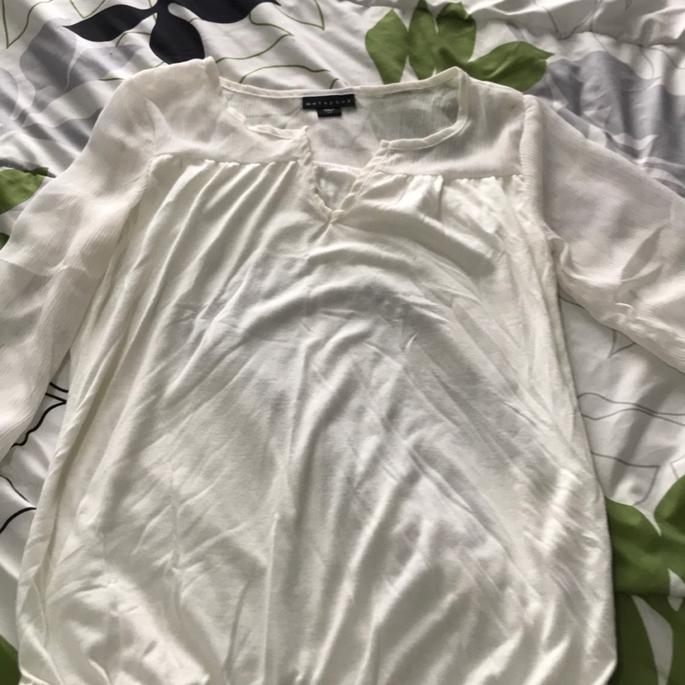 White long sleeve top